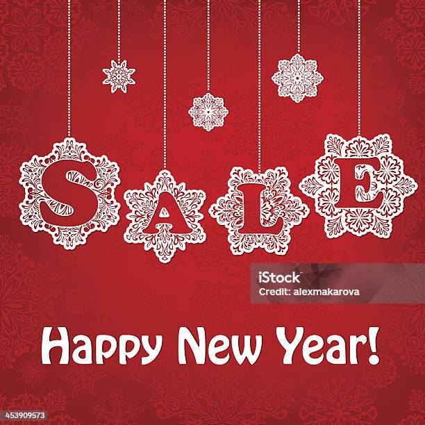 Vector New Year Sale Placard Stock Illustration - Download Image Now - 2014, Business, Celebration