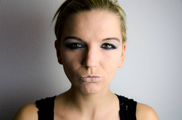 Beautyful blond woman in natural posing. Beautiful faces of people. Basically studio portraits. >>>