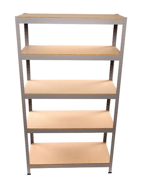istock Metal industrial storage shelves. 453914417