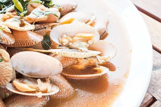 istock Stir fried clams with roasted chili paste, thai cuisine 453914683