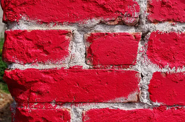 red brick wall of a house in la spezia