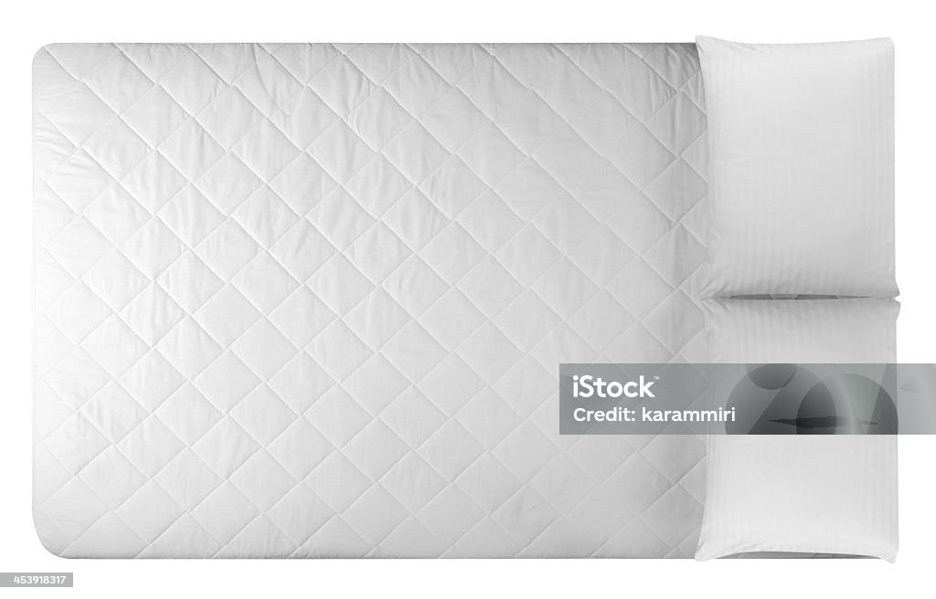 Cama branca. Traçado de Recorte - Foto de stock de Almofada royalty-free