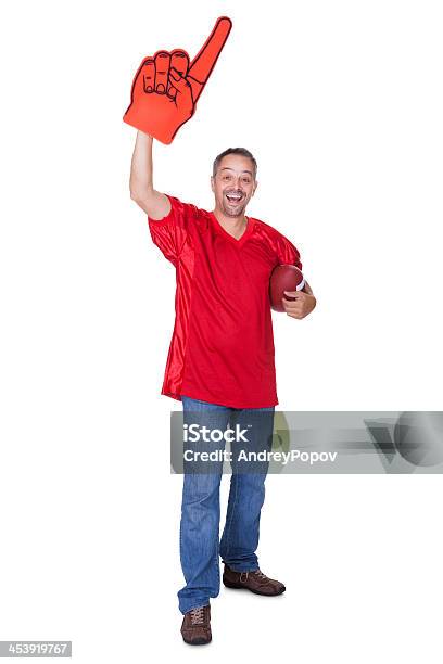행복한 남자 메모리폼 손가락 입고 선풍기-개인 장식품에 대한 스톡 사진 및 기타 이미지 - 선풍기-개인 장식품, 스포츠, 미식 축구공