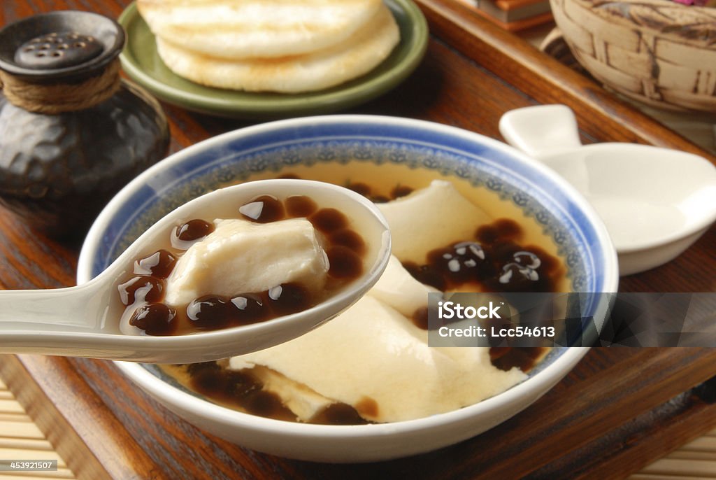 Tofu pudding with tapioca ball Chinese dessert, Tofu pudding with tapioca ball Asia Stock Photo