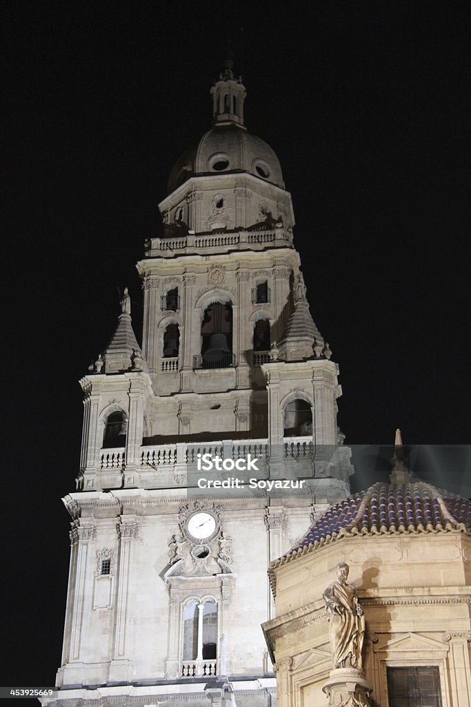 Murcia Murcia belltower at night, Spain Autumn Stock Photo