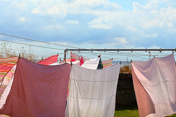 istock clothes hanging to dry on a laundry line 453926623
