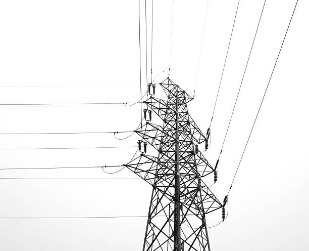 istock Electricity pylon isolated on white 453927007