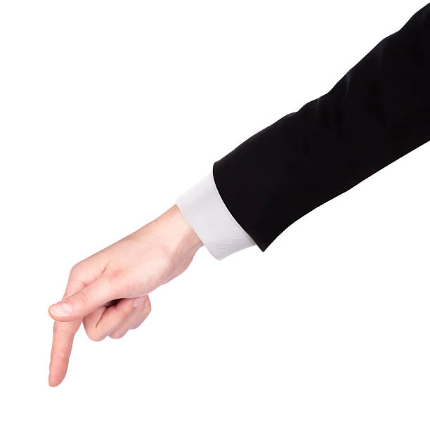 istock Businessman's  finger pointing or touching 453927153