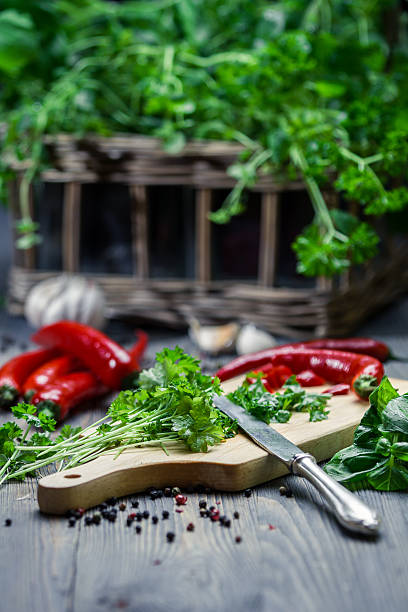 istock Closeup of spices and fresh herbs 453927813