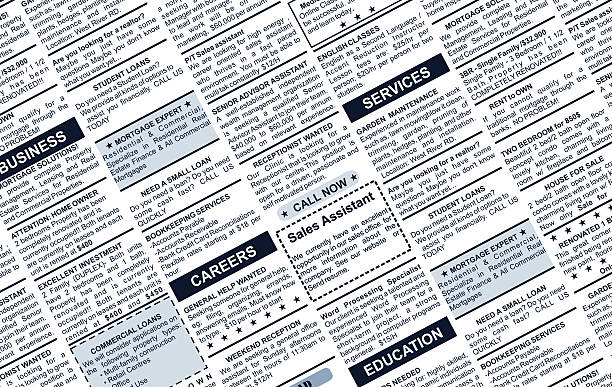 istock Image of classified ads positioned diagonally 453931491