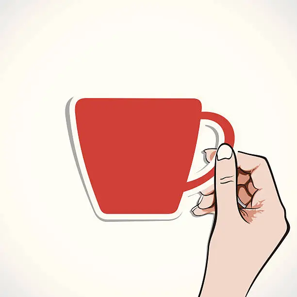 Vector illustration of cup in hand