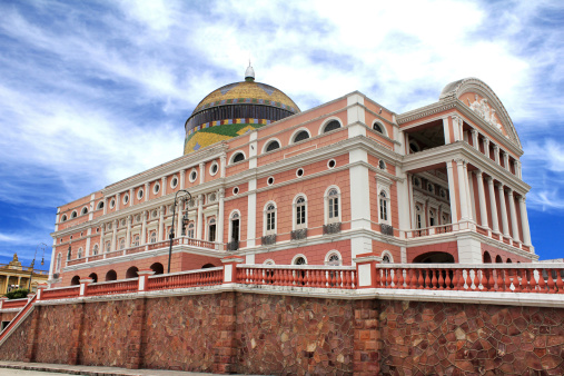 The famous Teatro Amazonas opera house in the Amazonian region of Brazil.