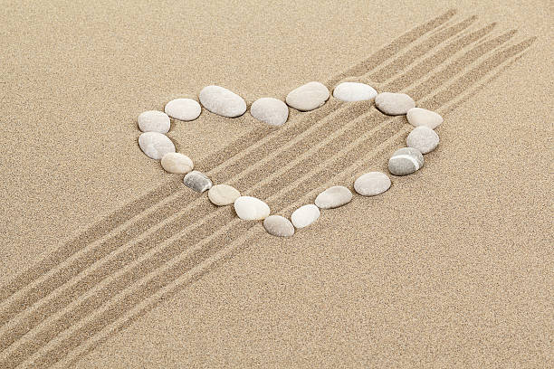 istock handwritten heart on sand with seashell 453936149