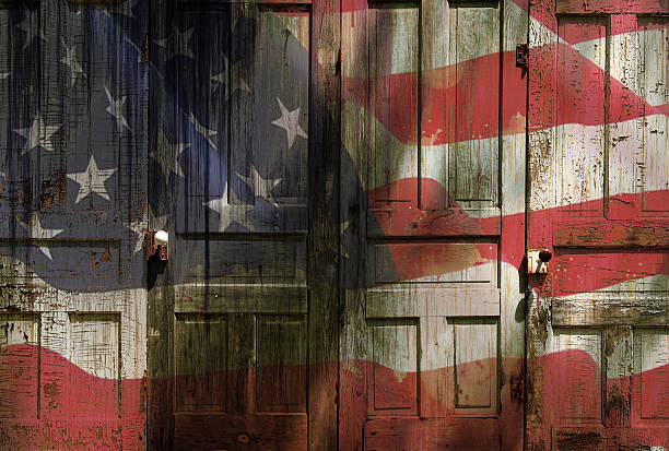 istock american flag on doors 453938697