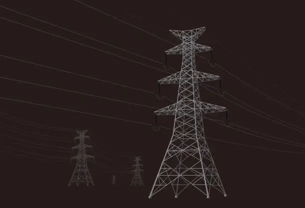 Vector illustration of Power tower