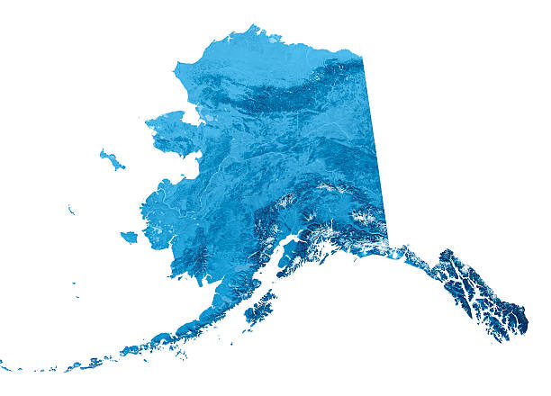 alaska topographic mapa aislado - brooks range fotografías e imágenes de stock