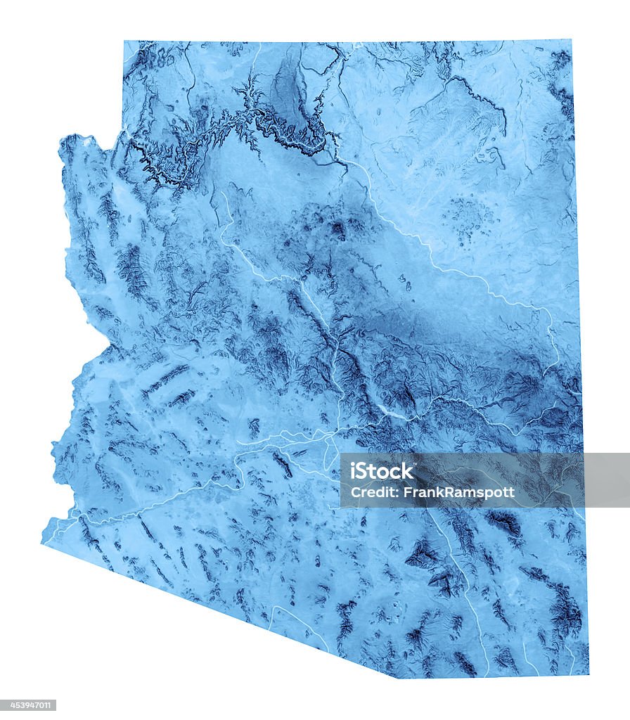 Arizona Topographic mapa aislado - Foto de stock de Arizona libre de derechos