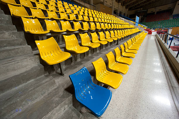 istock Plenty of plastic seats at stadium . 453948615