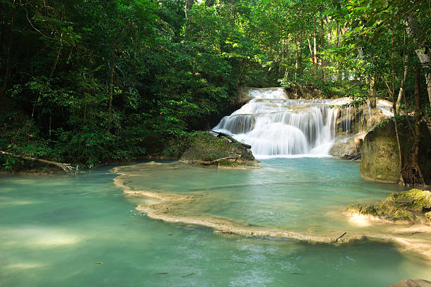 istock Beautiful erawan waterfall in kanchanaburi 453953569