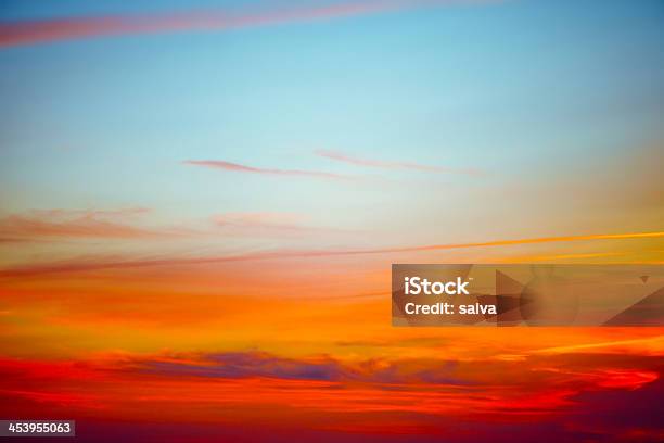 Colorful Sky At Sunset Stock Photo - Download Image Now - Red, Sunset, Sky