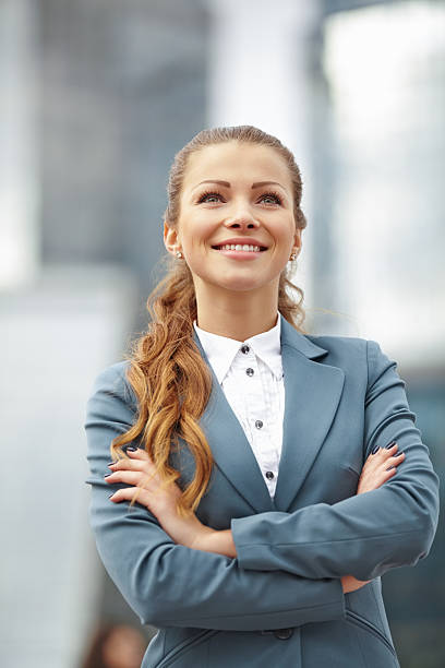 istock Happy Businesswoman Looking Away 453959077