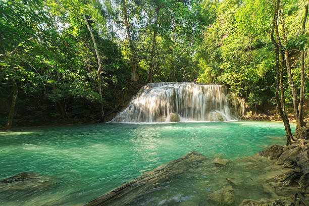 istock Beautiful erawan waterfall in kanchanaburi 453963011
