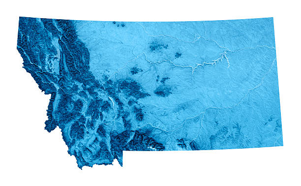 モンタナ topographic マップ絶縁 - absaroka range ストックフォトと画像