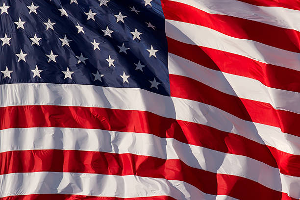 USA Flag Closeup stock photo