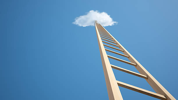 la scala per il paradiso - ideas concepts ladder cloud foto e immagini stock