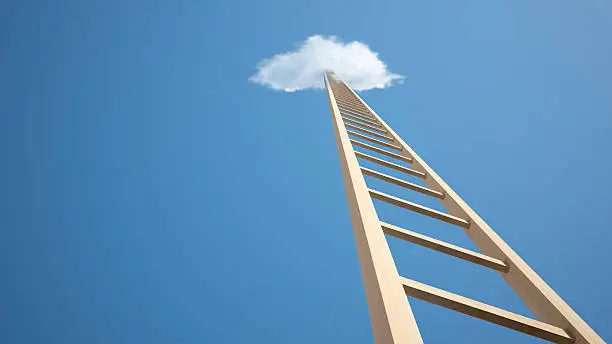 Ladder Way to Heaven isolated on sky