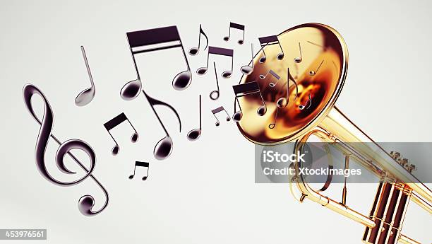 Concetto Musicale - Fotografie stock e altre immagini di Brass Band - Brass Band, Tromba, Spartito