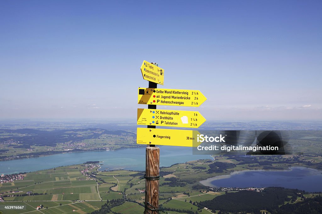 Tegelberg Information sign on the Tegelberg in Schwangau, Germany Lake Stock Photo