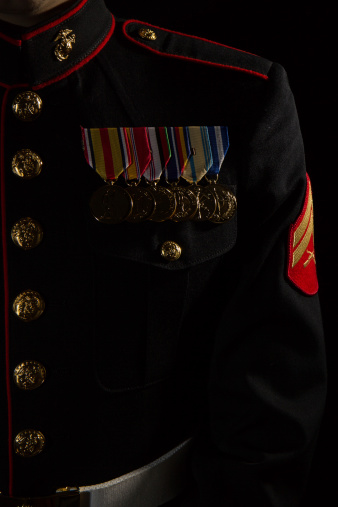 U.S. Marine Corporal Medals in low-key