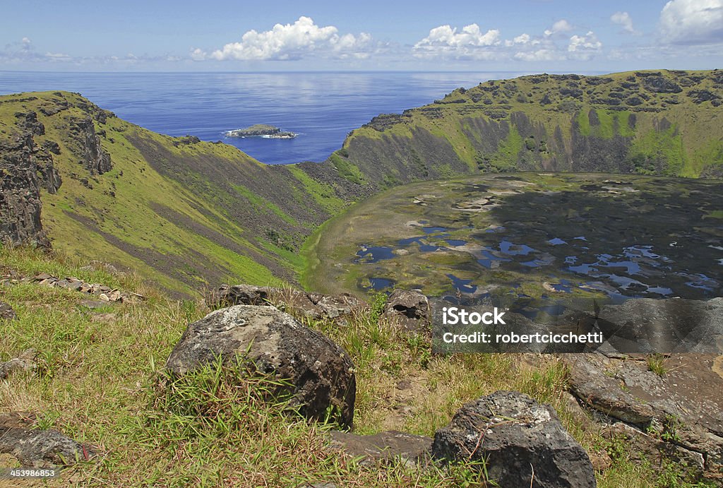 Crater, Osterinsel - Lizenzfrei Ansicht aus erhöhter Perspektive Stock-Foto