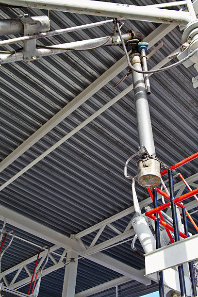 istock steel industrial design. ladder, awning, process equipment 453988065