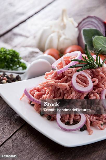 Plate With Portion Of Minced Meat Stock Photo - Download Image Now - Barbecue - Meal, Beef, Blood