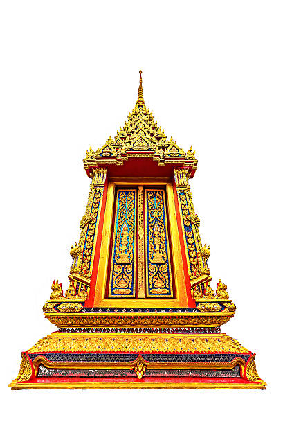 istock Old style Window On Thailand temple walls. 453988833