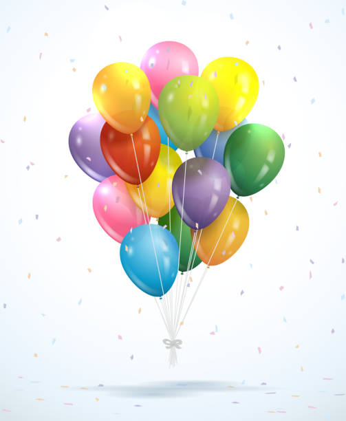 Bunch of balloons - Vector Vector illustration of a bunch of birthday party balloons. balloon backgrounds stock illustrations