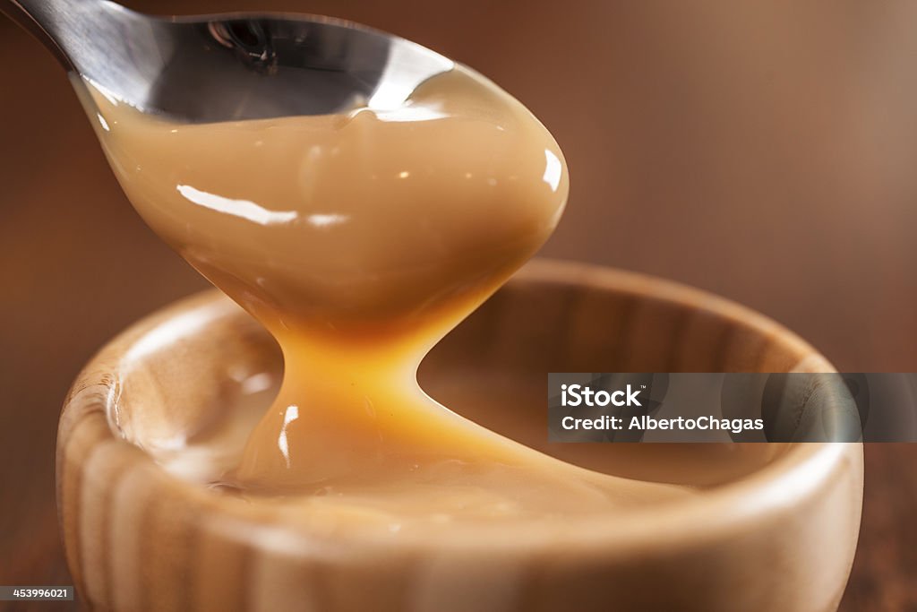 milk caramel Dulce de leche,(Doce de leite) a sweet made ââfrom milk, made in Brazil and Argentina. Dulce De Leche Stock Photo