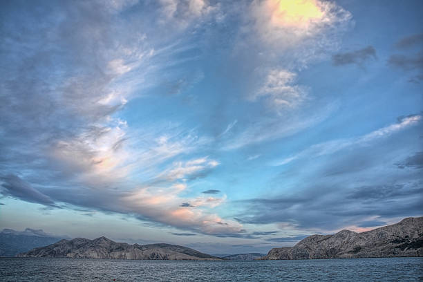 istock Beautiful cloudscape over Krk island,Baska,Croatia 453996839