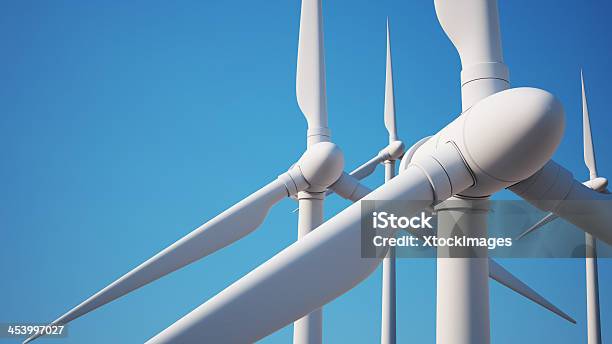 Eolic Generators With Clipping Path Stock Photo - Download Image Now - Wind Turbine, Wind Power, Fuel and Power Generation