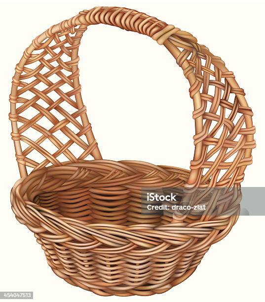 Wicker Basket Stock Illustration - Download Image Now - Easter Basket, Vector, Art And Craft