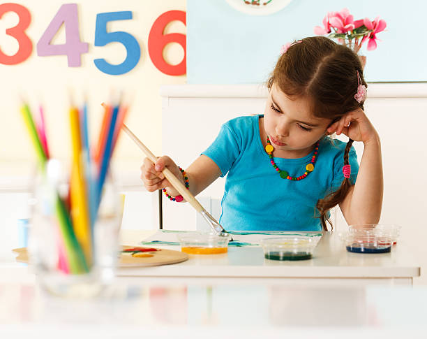 istock Preschooler Girl Drawing 454050023