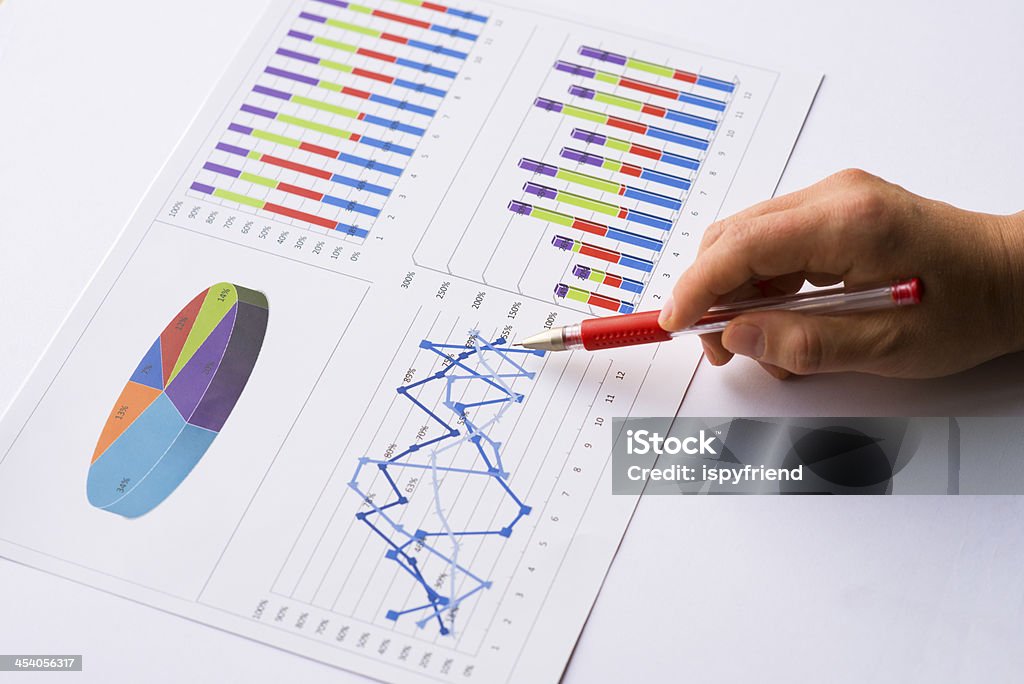 Finance report A hand drawing form on finance report. Analyzing Stock Photo