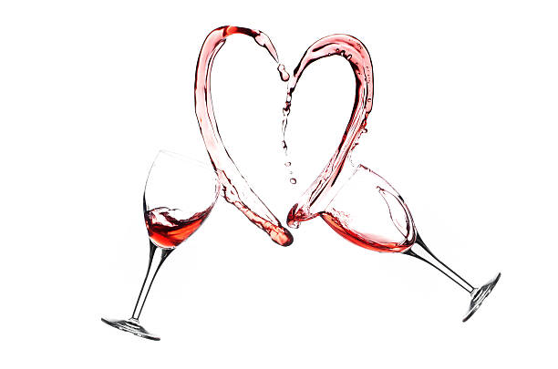 Wine Splash Heart stock photo