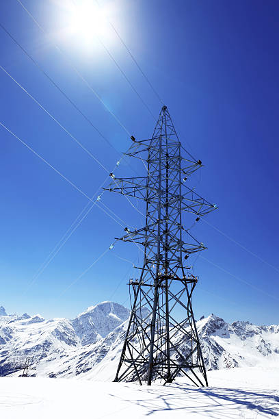 istock Power line high in the mountains. 454059001