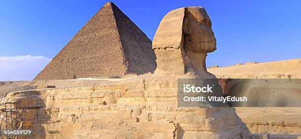 Pyramide Auf Die Pyramiden Von Gizeh Und Der Sphinx Panorama Stockfoto und mehr Bilder von Ansicht aus erhöhter Perspektive