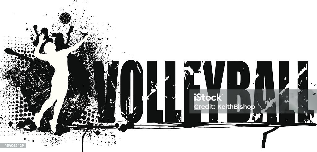 Volleyball Grunge Graphic Background - Girls Volleyball Grunge Graphic Background - Girls. Volleyball Grunge Graphic - Girls, with the word "volleyball". Scale to any size. Color changes a snap. Check out my "Flaming Sports Balls and more" light box for more. Volleyball - Sport stock vector