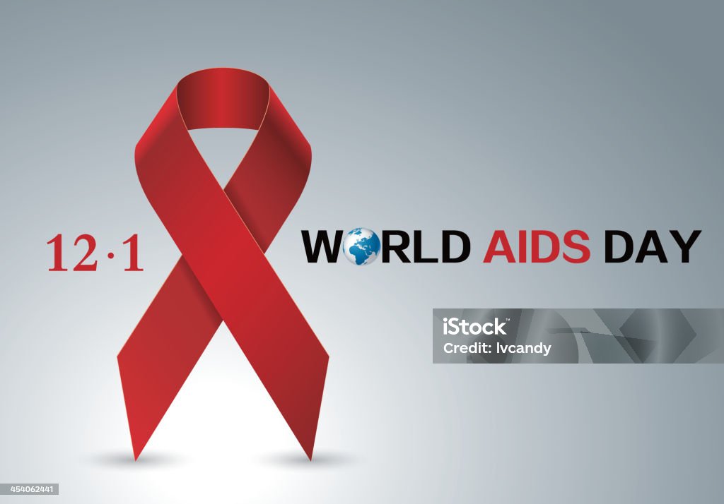 СПИДом красной лентой - Векторная графика World AIDS Day роялти-фри