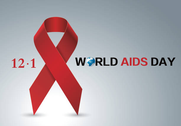 Aids red ribbon Gradient and transparent effect used. world aids day stock illustrations